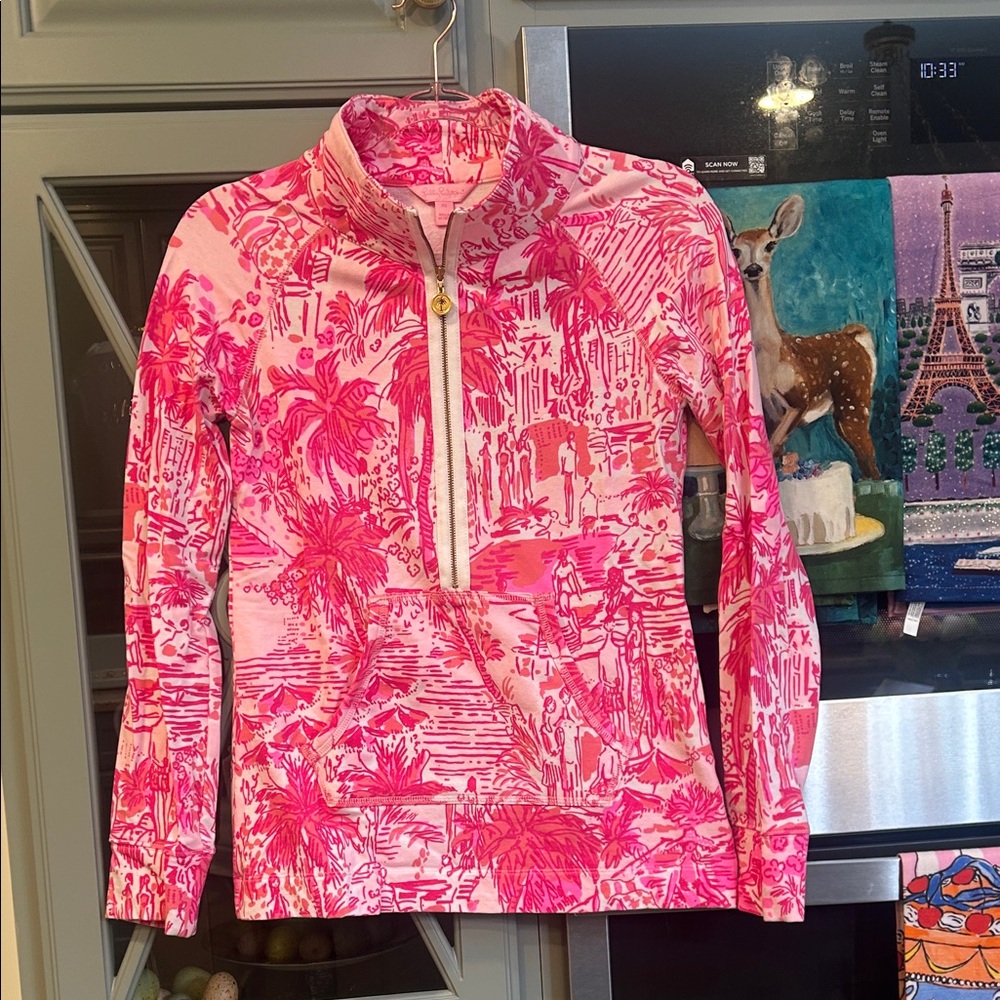 Vintage Lilly Pulitzer Paradise Pink Rule Breakers Toile Popover XS